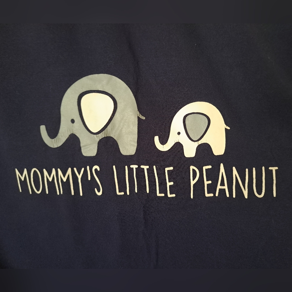 Maternity "Mommy's Little Peanut" Short Sleeve Tee - Navy